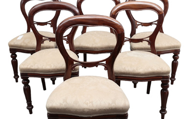 Set of six Victorian mahogany chairs, early 20th Century.