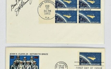 Signed John Glenn First Day Postal Cover FDC Lot