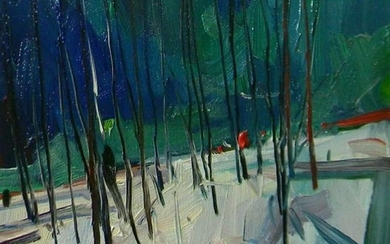 Signed Trujillo Impressionist Oil Painting, The Woods