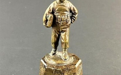 Small Bronze of a Schoolboy on Marble Base