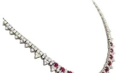 Sophia D. 8.32 Carat Ruby and Diamond Necklace set in Platinum