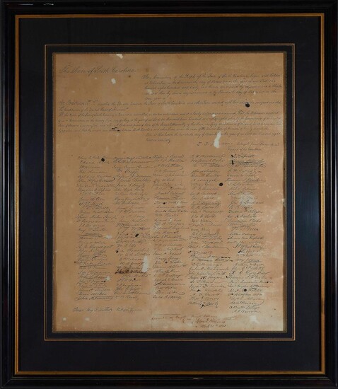 South Carolina Ordinance of Secession, with Dedication by Signer