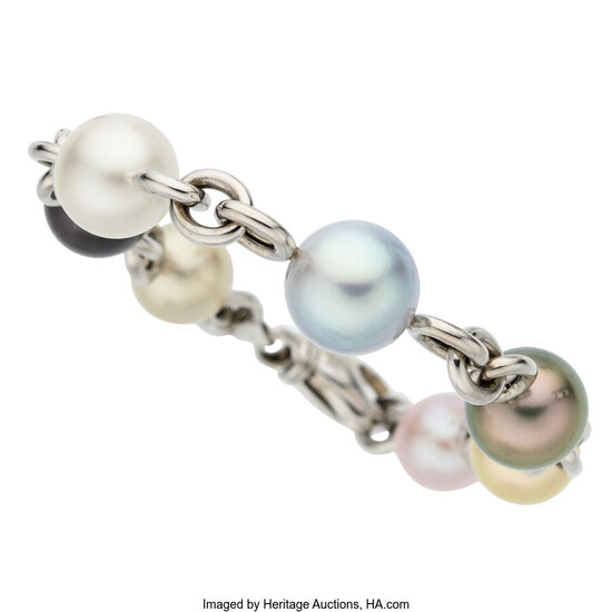 South Sea Cultured Pearl, White Gold Bracelet Pearl: South...