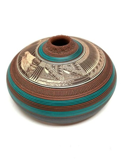 Southwest pottery Wallace Nez Navajo Seed Jar