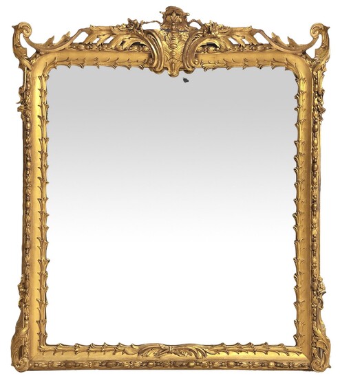 Specchiera in legno dorato a foglia, Prima metà XIX secolo