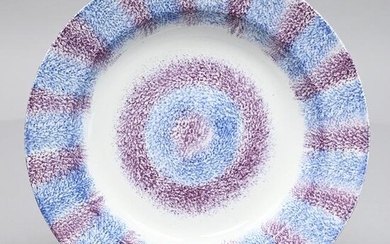 Staffordshire Two-Color Spatterware Soup Plate