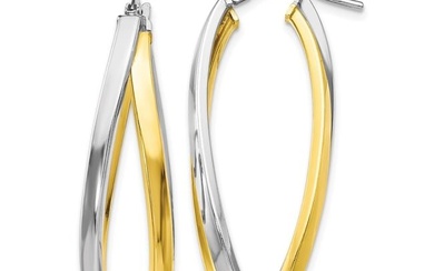 Sterling Silver Gold-tone Polished Hoop Earrings