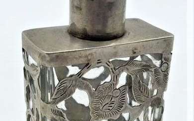 Sterling Silver Overlay Cologne / Perfume Bottle