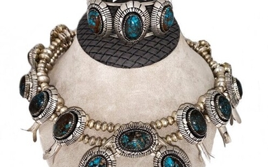 Suite of Native American Sterling Silver & Turquoise