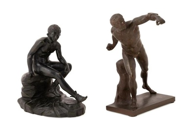 TWO BRONZE SCULPTURES OF CLASSICAL SUBJECTS