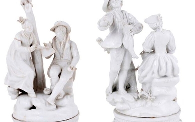 TWO ITALIAN PORCELAIN GROUPS, PROBABLY NOVE, LATE 18TH CENTURY...