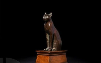 'The Miller' Egyptian Bronze Seated Cat