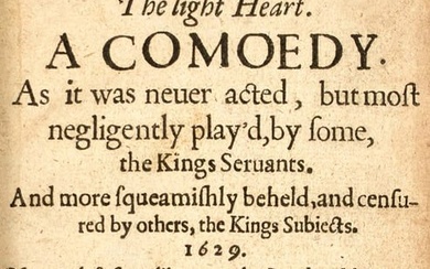 The exceedingly rare first edition of Ben Jonson's comedy, The New Inn