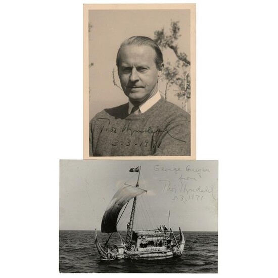 Thor Heyerdahl (2) Signed Photographs