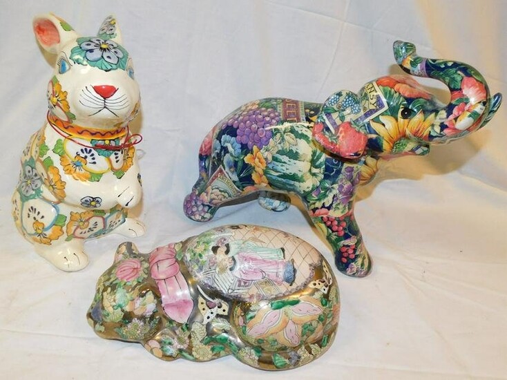 Three Paint Decorated Porcelain Figures