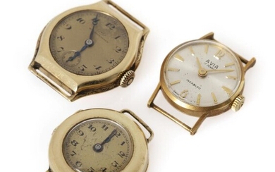 SOLD. Three lady's wristwatches og 18k and 14k gold. Mechanical movements with manual winding. 1930-50s. – Bruun Rasmussen Auctioneers of Fine Art