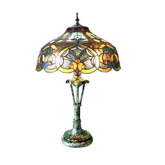 Tiffany Style Stained Art Glass Lamp