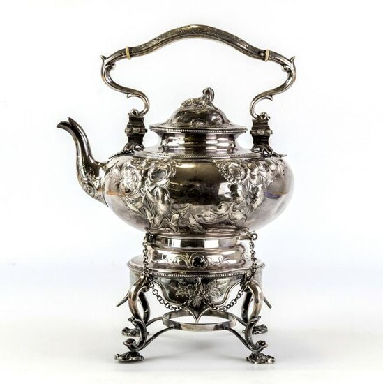 Tiffany & Co C. 1850 Sterling Sliver Kettle, Stand