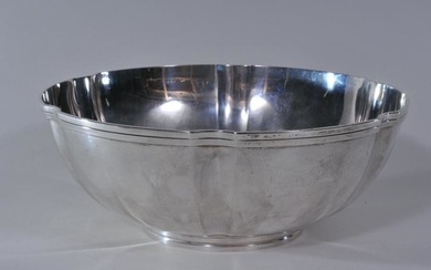 Tiffany & Co. sterling silver Makers lobed form bowl.
