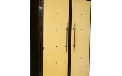 Tommi Parzinger, Mid-Century Modern, Rare Cabinet, Brown Lacquer, Brass, 1950s