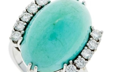 Turquoise diamond ring WG 585