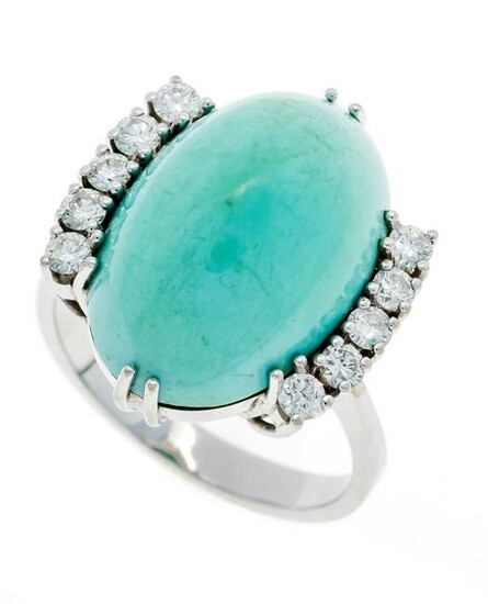 Turquoise diamond ring WG 585