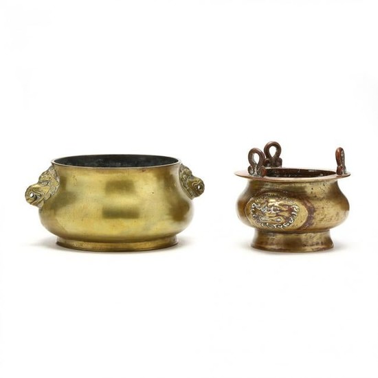 Two Chinese Bronze Censer Bowls