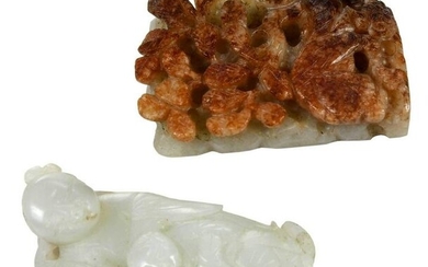 Two Chinese Carved Jade Figures