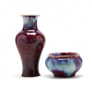 Two Chinese Flambe Porcelain