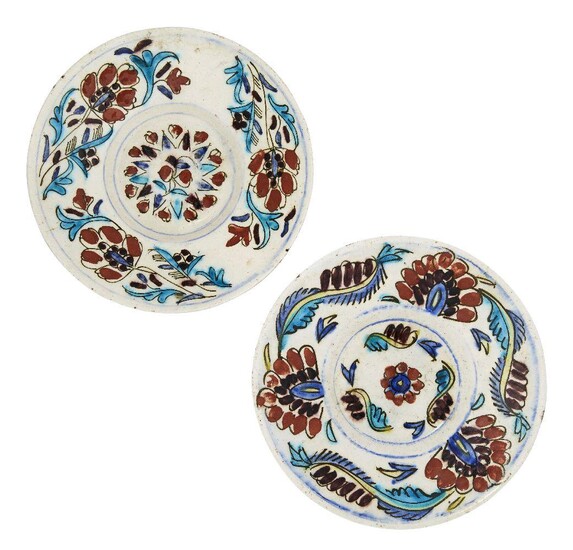 Two Kütahya polychrome pottery dishes, Turkey, second half 18th century,...