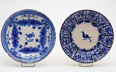 Two Levantine earthenware dishes, 19th Century.