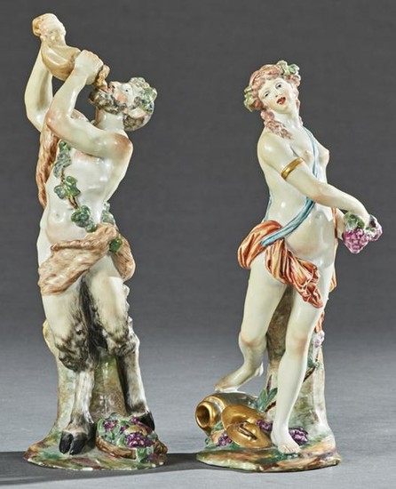 Two Polychromed Capodimonte Style Porcelain Figures