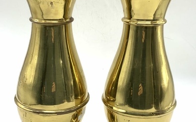 Two Swiss Vintage Brass Candle Sticks, 1969