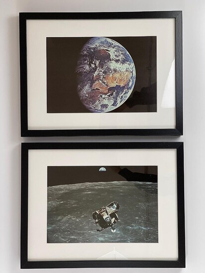 SOLD. Two original NASA colour offset photographs from the Apollo 11 Mission in July 1969. Frame size 32 x 42 cm. (2). – Bruun Rasmussen Auctioneers of Fine Art