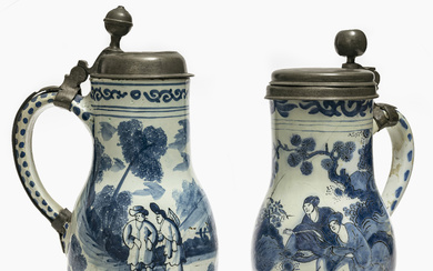 Two wide neck jugs - Frankfurt or Hanau, 18th century