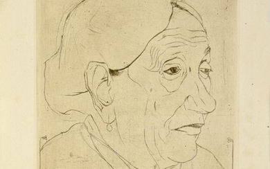 Umberto Boccioni (1882 - 1916) RITRATTO DELLA MADRE puntasecca, cm 28,5x18, su foglio cm 32x24,5...