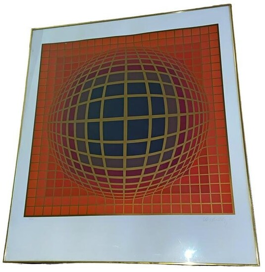VASARELY Kinetic Composition, Red Sphere