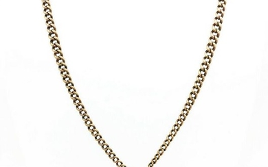 VICTORIAN 9K Rose Gold Curb Link T Bar Watch Chain
