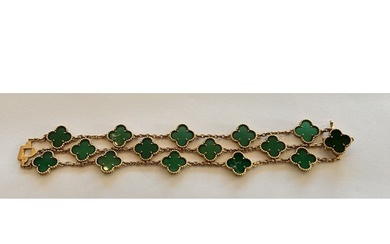 Van Cleef & Arpels: 18ct Gold 'Alhambra' 14 Motif Bracelet, ...