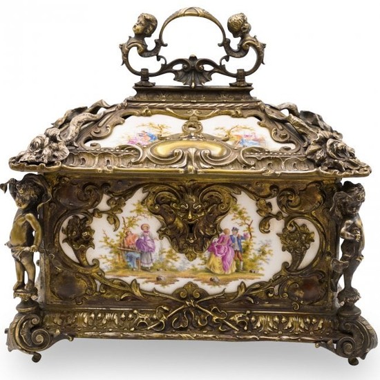 Victorian KPM Porcelain Gilded Bronze Box