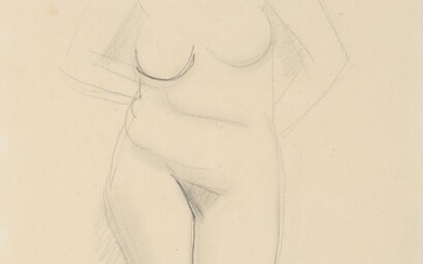 SOLD. Vilhelm Lundstrøm: Female model. Signed with monogram. Pencil on paper. Visible size 34 x 25 cm. – Bruun Rasmussen Auctioneers of Fine Art