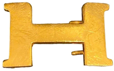 Vintage HERMES "H" Brass Belt Buckle Constance