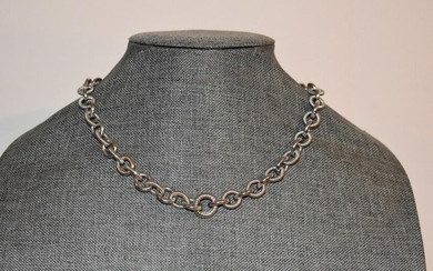 Vintage Sterling Judith Ripka 925 Silver Rolo Chain necklace 16â€ Nice !!!