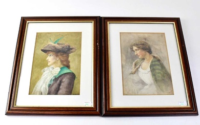 W. ISAACS; two early 20th century watercolours, each depicting a...
