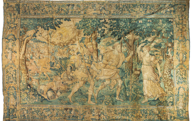 Wandtapijt. Vlaanderen. Ca. 1575. Wol en zijde. Aeneas en Achates ontmoeten Venus. Herkomst: Stichting Marie et Raphaël