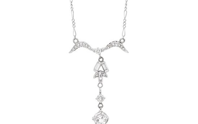 White Gold and Diamond Pendant-Necklace