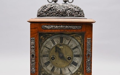 William & Mary Basket-Top Kingwood Table Clock