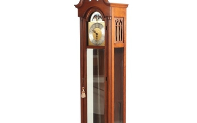 Colonial Manufacturing Company Cherry Finish Grandfather Clock, Vintage