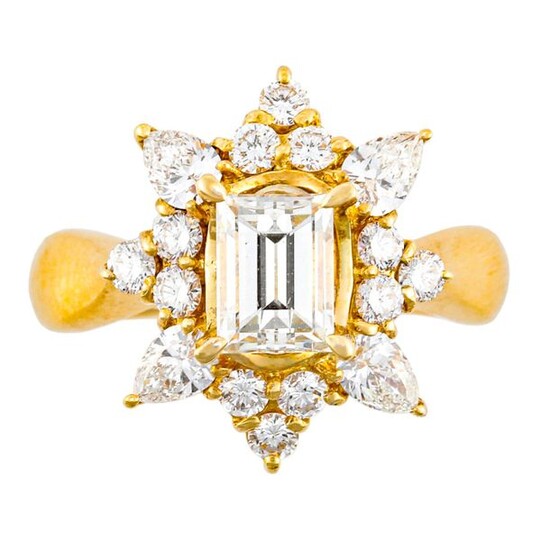 "0.862 CT DIAMOND GOLD RING"ring size : 8.5, 6.4 g, color : J, clarity : VS-1