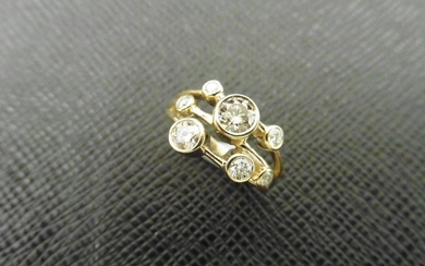 1.00ct 9ct yellow gold diamond dress ring, rain...